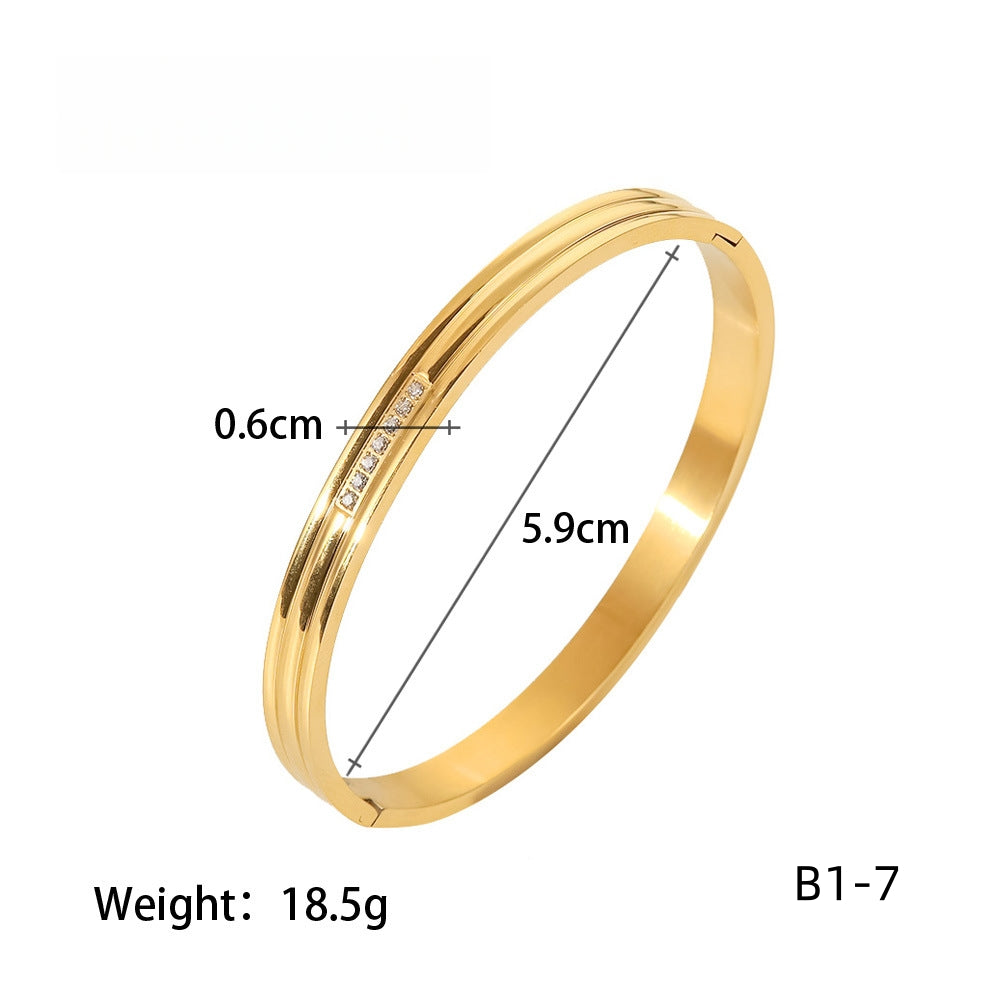 Bangle Collection-Stainless steel with 18k gold