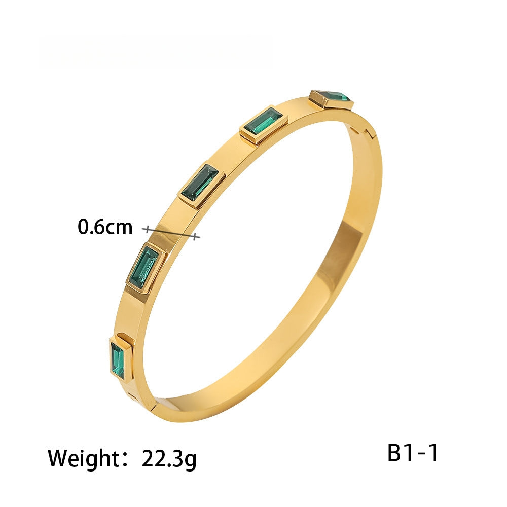 Bangle Collection-Stainless steel with 18k gold