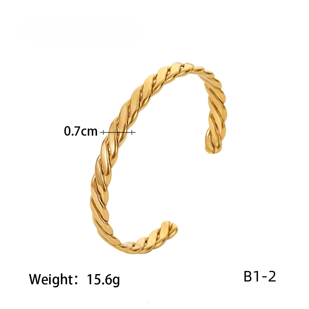 Bangle Collection-Stainless steel with 18k gold