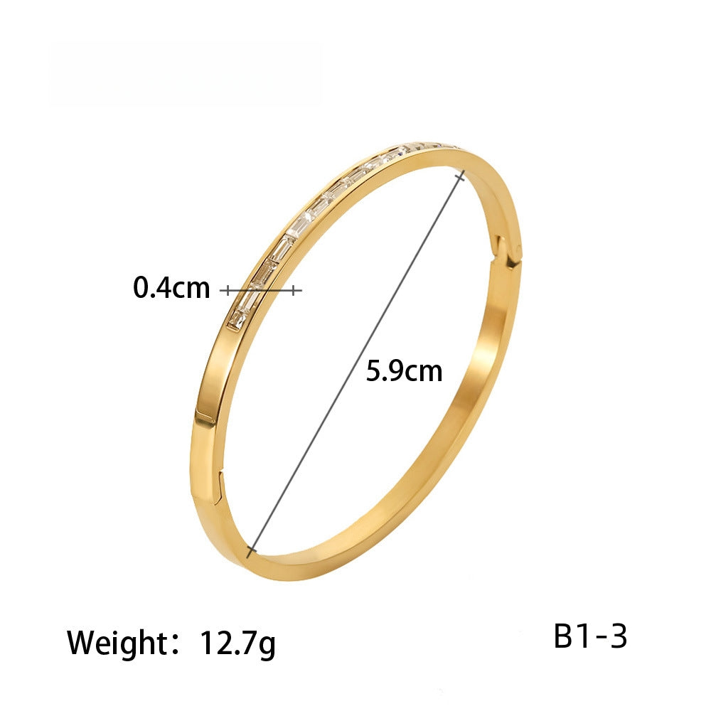 Bangle Collection-Stainless steel with 18k gold