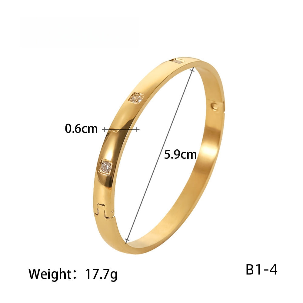 Bangle Collection-Stainless steel with 18k gold