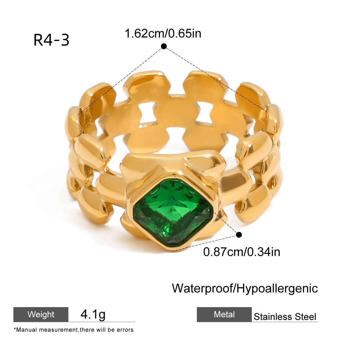 Luxury Rings Collection-Stainless steel with 18k gold